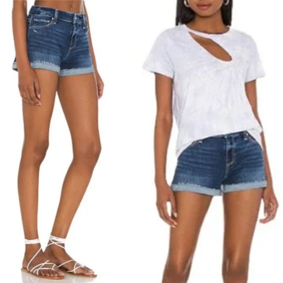 PAIGE Pants - PAIGE Jimmy Jimmy Cuffed Cut-Off Jean Shorts